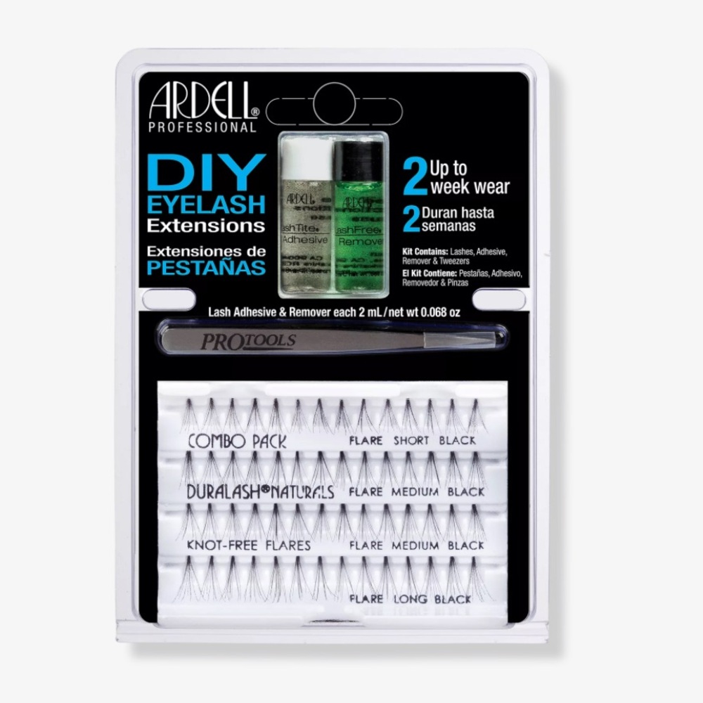 2 packs of Ardell DIY Eyelash Extensions Kit w/ Tweezers, Adhesive & Remover